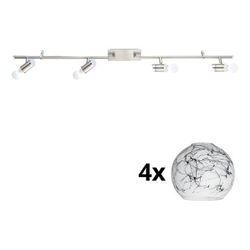 Eglo - Світильник точковий LED MY CHOICE 4xE14/4W/230V матовий хром/білий/чорний