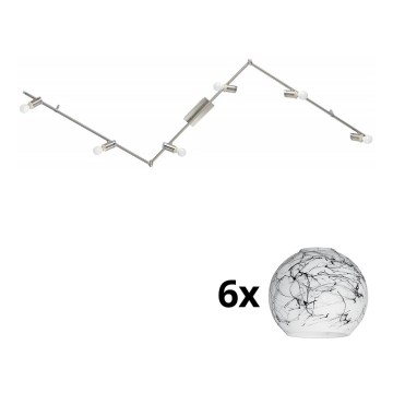 Eglo - Світильник точковий LED MY CHOICE 6xE14/4W/230V матовий хром/білий/чорний