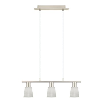 Eglo - Світлодіодна люстра на тросі MY CHOICE 3xE14/4W/230V матовий хром/кремовий