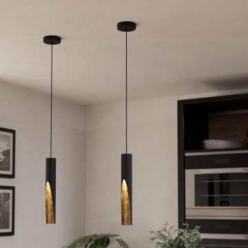 Eglo - Світлодіодна підвісна люстра 1xGU10/4,5W/230V чорний/золотий