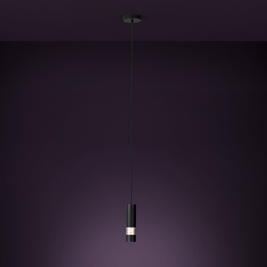 Eglo - Світлодіодна підвісна люстра 1xGU10/4,6W/230V чорний