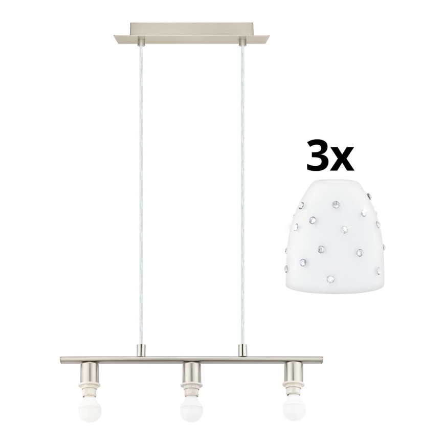 Eglo - Світлодіодна підвісна люстра MY CHOICE 3xE14/4W/230V матовий хром/білий