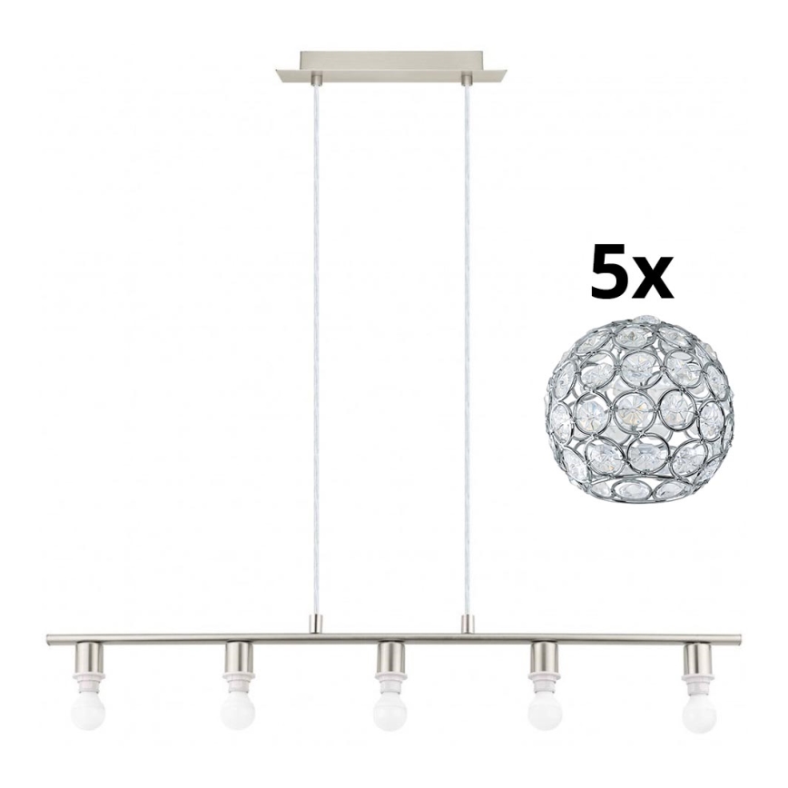 Eglo - Світлодіодна підвісна люстра MY CHOICE 5xE14/4W/230V матовий хром
