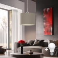 Eglo - Світлодіодна підвісна люстра TUNJA 1xE27/60W/230V taupe