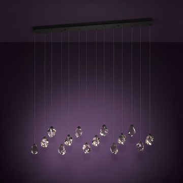 Eglo - Світлодіодна підвісна люстра з регулюванням яскравості 14xLED/3W/230V 3000K чорний/прозорий