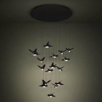 Eglo - Світлодіодна підвісна люстра з регулюванням яскравості 17xLED/3W/230V 3000K чорний