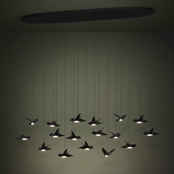 Eglo - Світлодіодна підвісна люстра з регулюванням яскравості 17xLED/3W/230V 3000K чорний