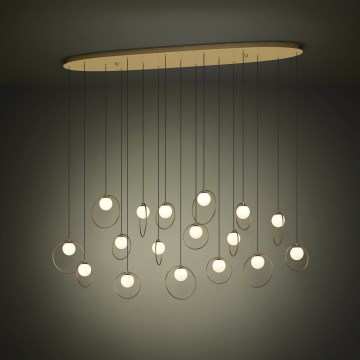 Eglo - Світлодіодна підвісна люстра з регулюванням яскравості 17xLED/3W/230V 3000K золотий