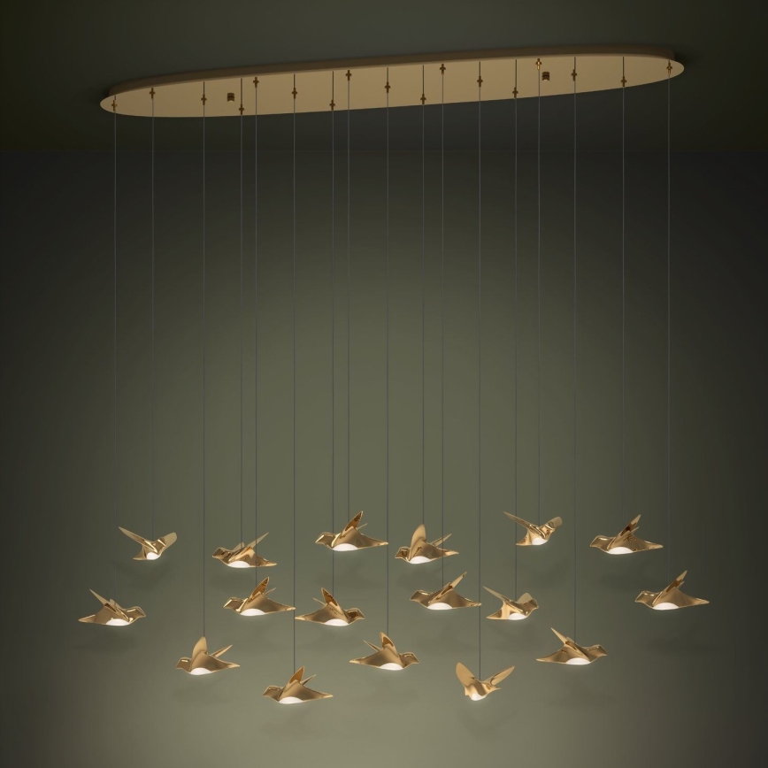 Eglo - Світлодіодна підвісна люстра з регулюванням яскравості 17xLED/3W/230V 3000K золотий