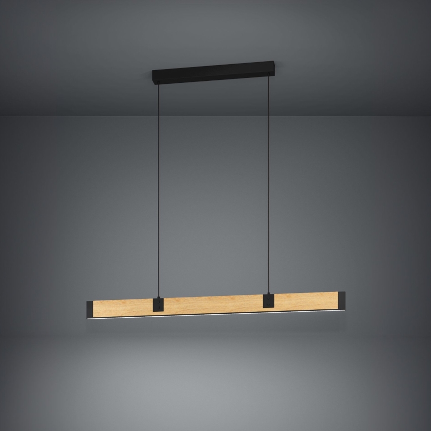 Eglo - Світлодіодна підвісна люстра з регулюванням яскравості LED/28,8W/230V 3000K чорний/коричневий