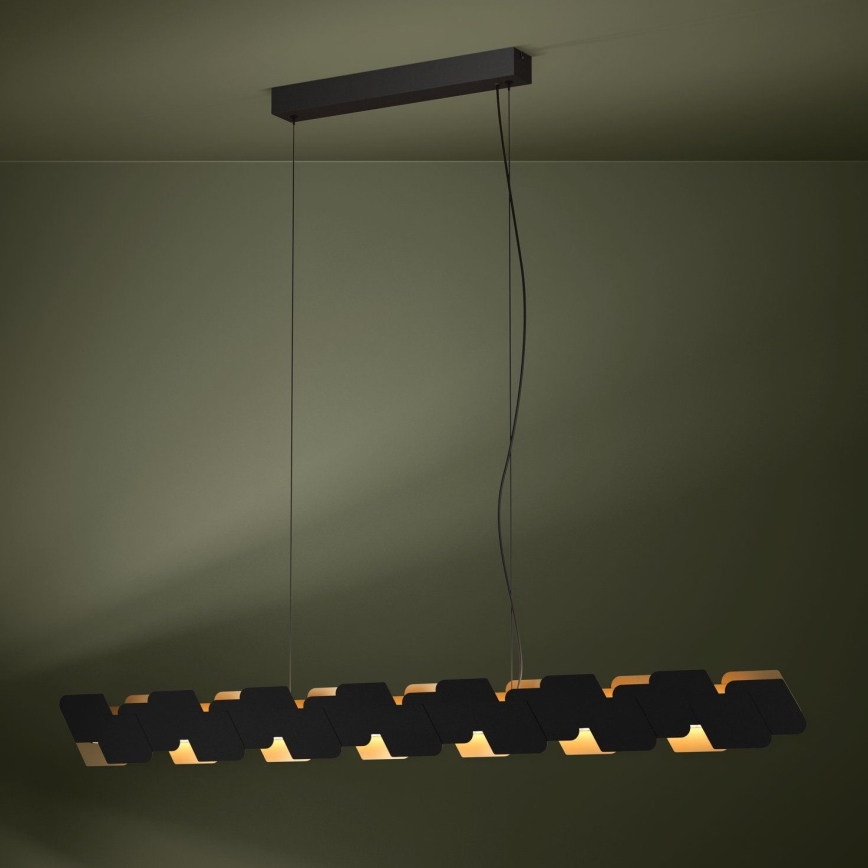 Eglo - Світлодіодна підвісна люстра з регулюванням яскравості LED/44W/230V 3000K чорний/золотий