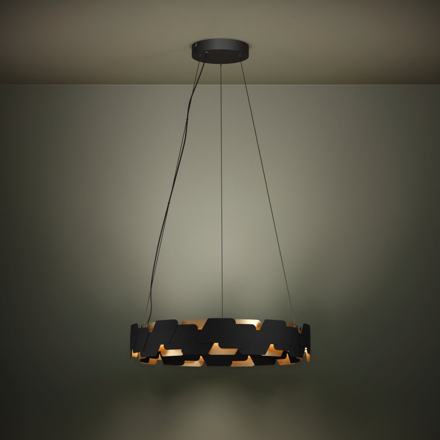 Eglo - Світлодіодна підвісна люстра з регулюванням яскравості LED/72W/230V 3000K чорний/золотий