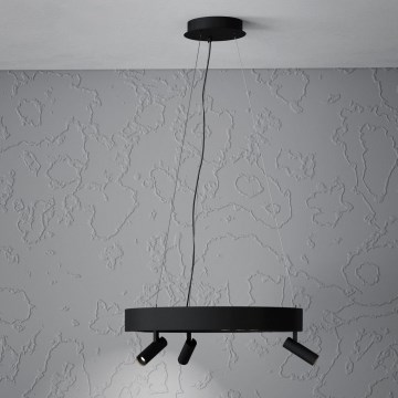 Eglo - Світлодіодна регульована люстра на тросі 3xLED/8W/230V + 3xLED/8,5W 3000K чорна + дистанційне керування