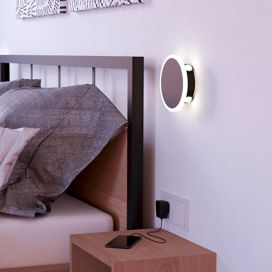 Eglo - Світлодіодний настінний світильник LED/12W/230V 3000K діаметр 17 см чорний