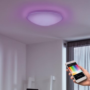 Eglo - Світлодіодний RGB регульований настінний стельовий світильник GIRON-C LED/17W/230V