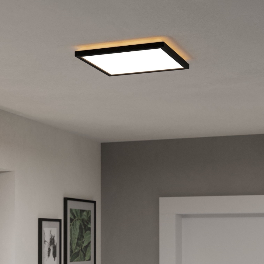 Eglo - Світлодіодний стельовий світильник для ванної кімнати LED/13,4W/230V 2700/4000/6500K 29x29 см IP44 чорний