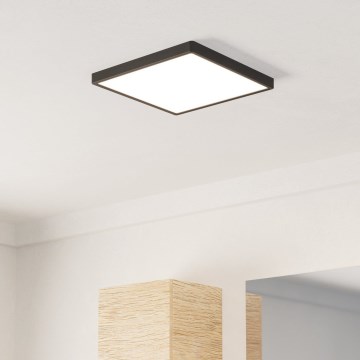 Eglo - Світлодіодний стельовий світильник для ванної кімнати LED/13 Вт/230 В 29x29 см IP44 чорний