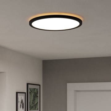 Eglo - Світлодіодний стельовий світильник для ванної кімнати LED/18,5W/230V 2700K/4000K/6500K діаметр 38,9 см IP44 чорний