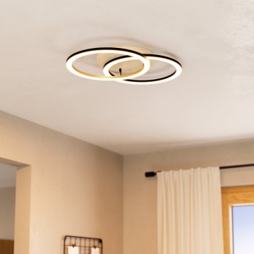 Eglo - Світлодіодний стельовий світильник з регулюванням яскравості 2xLED/16W/230V 2700-6500K бежевий/чорний ZigBee