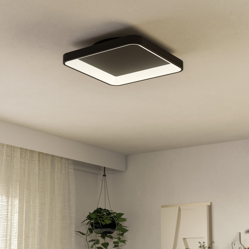 Eglo - Світлодіодний стельовий світильник з регулюванням яскравості LED/12W/230V 2700-6500K чорний + пульт дистанційного керування