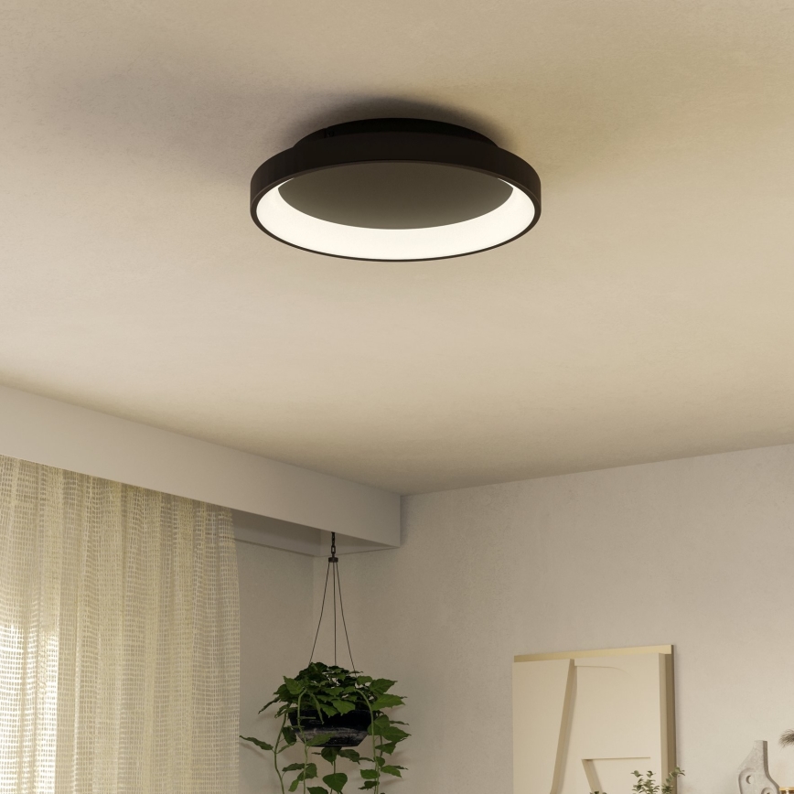 Eglo - Світлодіодний стельовий світильник з регулюванням яскравості LED/12W/230V 2700-6500K чорний + пульт дистанційного керування