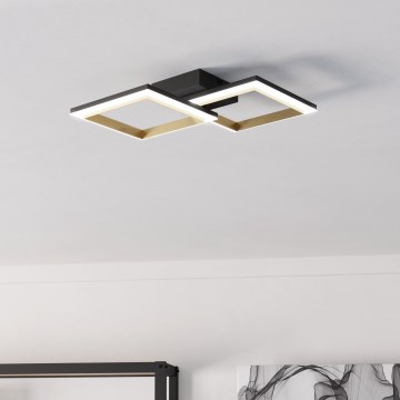 Eglo - Світлодіодний стельовий світильник з регулюванням яскравості LED/18,4W/230V 4000K чорний/золотий