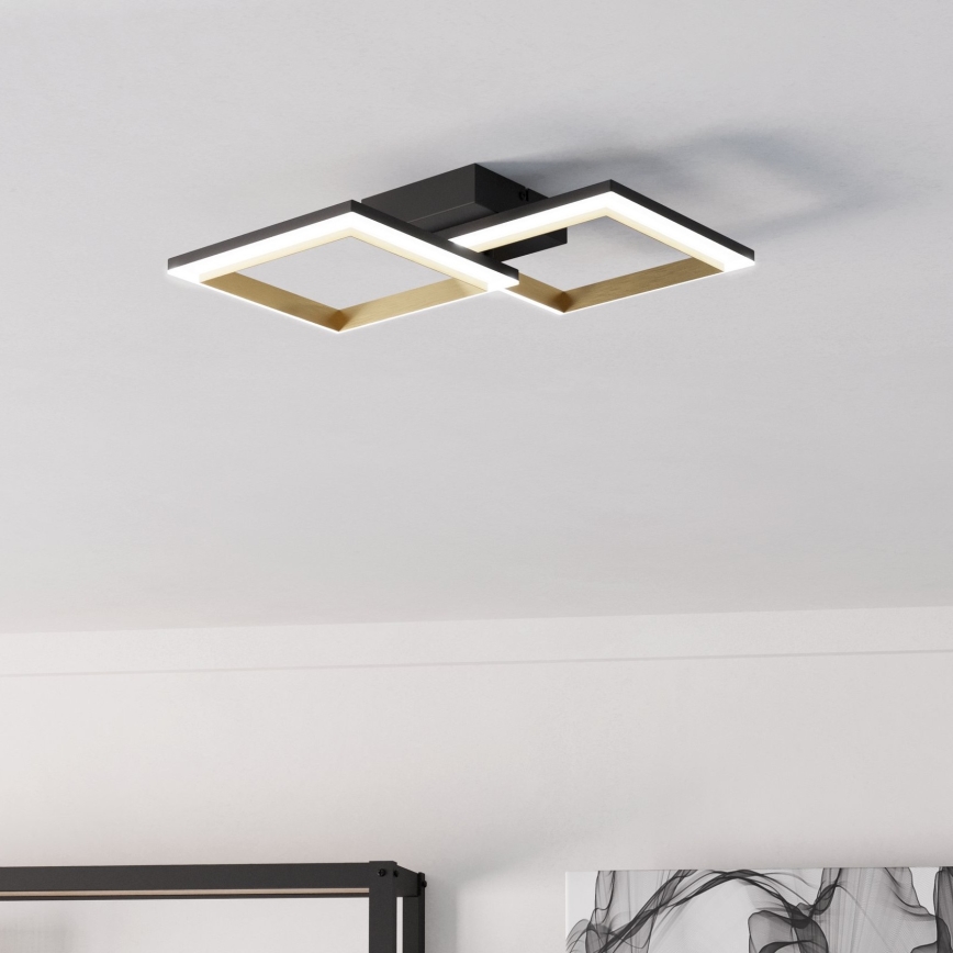 Eglo - Світлодіодний стельовий світильник з регулюванням яскравості LED/18,4W/230V 4000K чорний/золотий