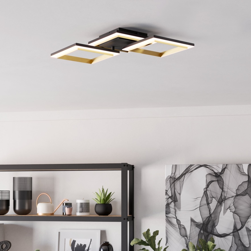Eglo - Світлодіодний стельовий світильник з регулюванням яскравості LED/20W/230V 4000K чорний/золотий