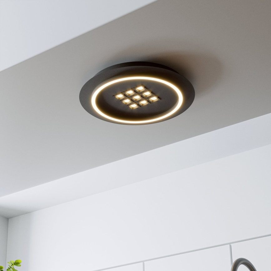 Eglo - Світлодіодний стельовий світильник з регулюванням яскравості LED/21,4W/230V 2700-6500K чорний + пульт дистанційного керування
