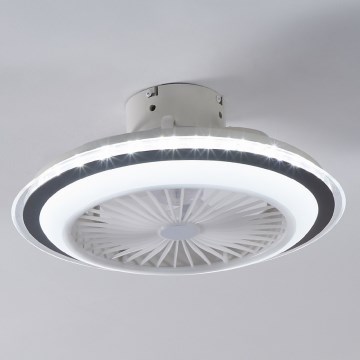 Eglo - Світлодіодний стельовий вентилятор з регулюванням яскравості LED/25,5W/230V білий/сірий 2700-6500K + пульт дистанційного керування