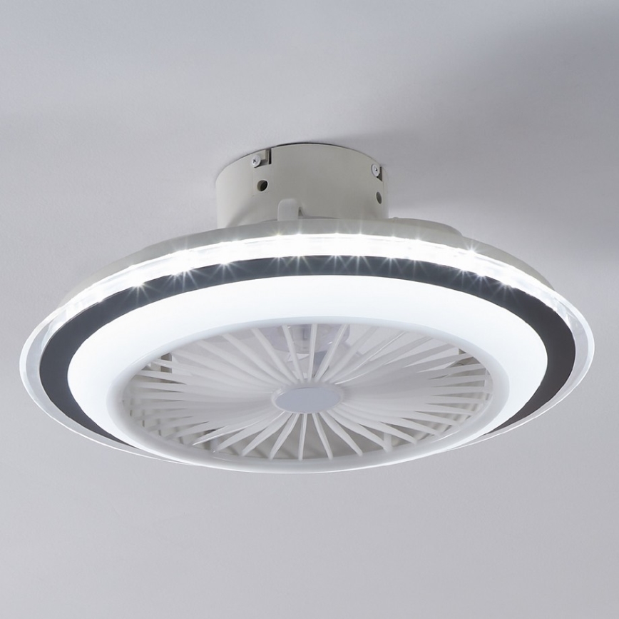 Eglo - Світлодіодний стельовий вентилятор з регулюванням яскравості LED/25,5W/230V білий/сірий 2700-6500K + пульт дистанційного керування