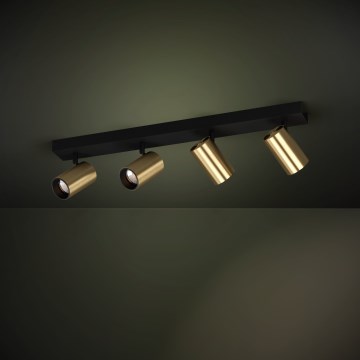 Eglo - Світлодіодний точковий світильник 4xGU10/4,5W/230V 3000K чорний/золотий