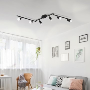 Eglo - Світлодіодний точковий світильник 6xGU10/2,8W/230V 3000K чорний