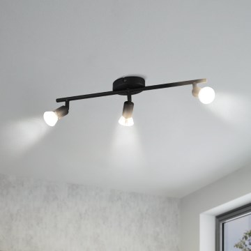 Eglo - Світлодіодний точковий світильник 3xGU10/2,8W/230V 3000K чорний