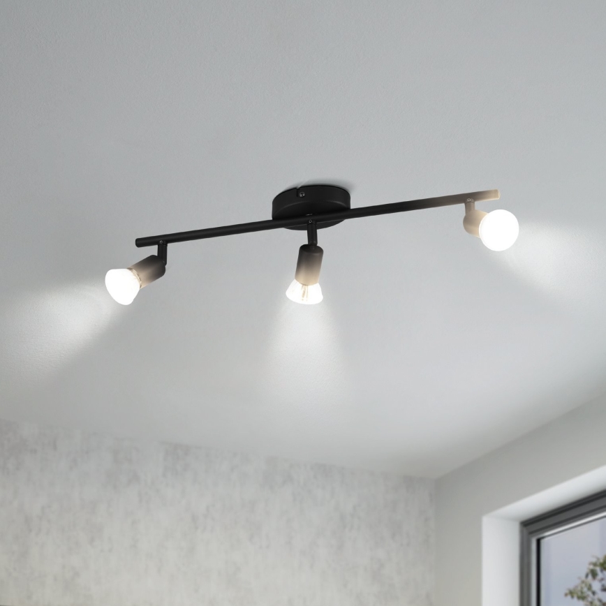Eglo - Світлодіодний точковий світильник 3xGU10/2,8W/230V 3000K чорний