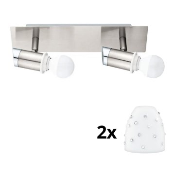 Eglo - Світлодіодний точковий світильник MY CHOICE 2xE14/4W/230V матовий хром/білий