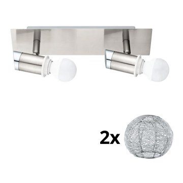 Eglo - Світлодіодний точковий світильник MY CHOICE 2xE14/4W/230V матовий хром