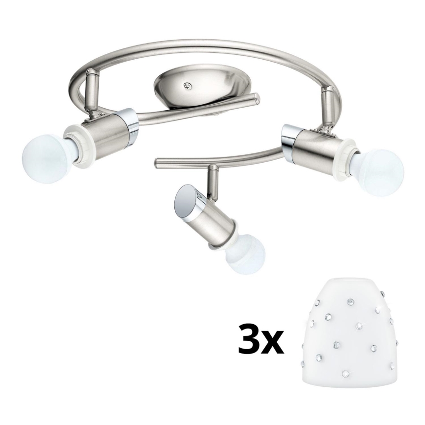 Eglo - Світлодіодний точковий світильник MY CHOICE 3xE14/4W/230V  матовий хром/білий