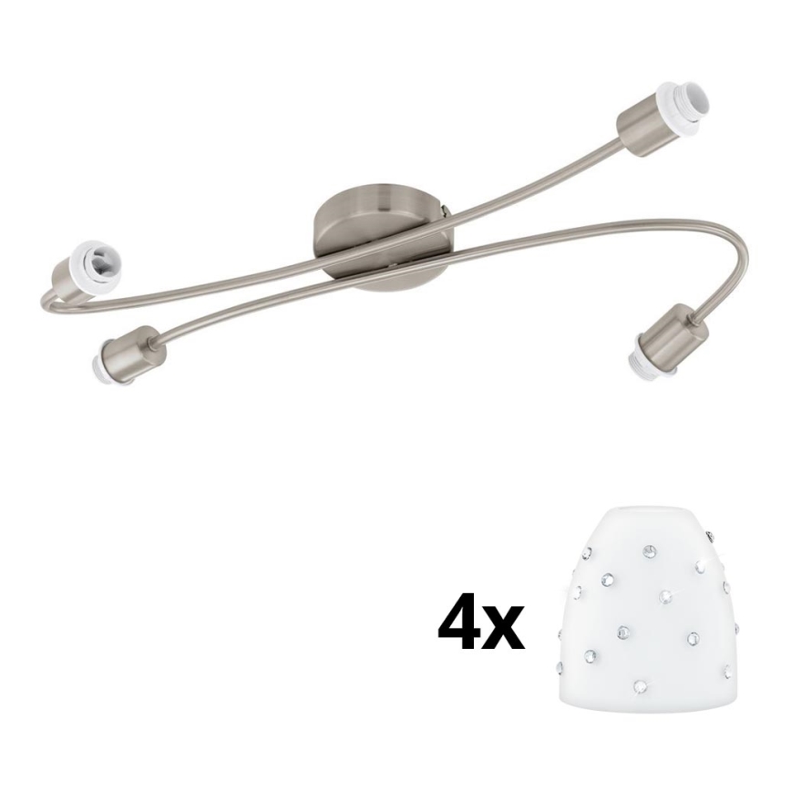 Eglo - Світлодіодний точковий світильник MY CHOICE 4xE14/4W/230V матовий хром/білий