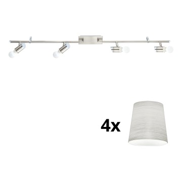 Eglo - Світлодіодний точковий світильник MY CHOICE 4xE14/4W/230V матовий хром/кремовий