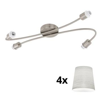 Eglo - Світлодіодний точковий світильник MY CHOICE 4xE14/4W/230V матовий хром/кремовий