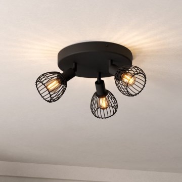 Eglo - Точечный светильник 3xE14/40W/230V черный