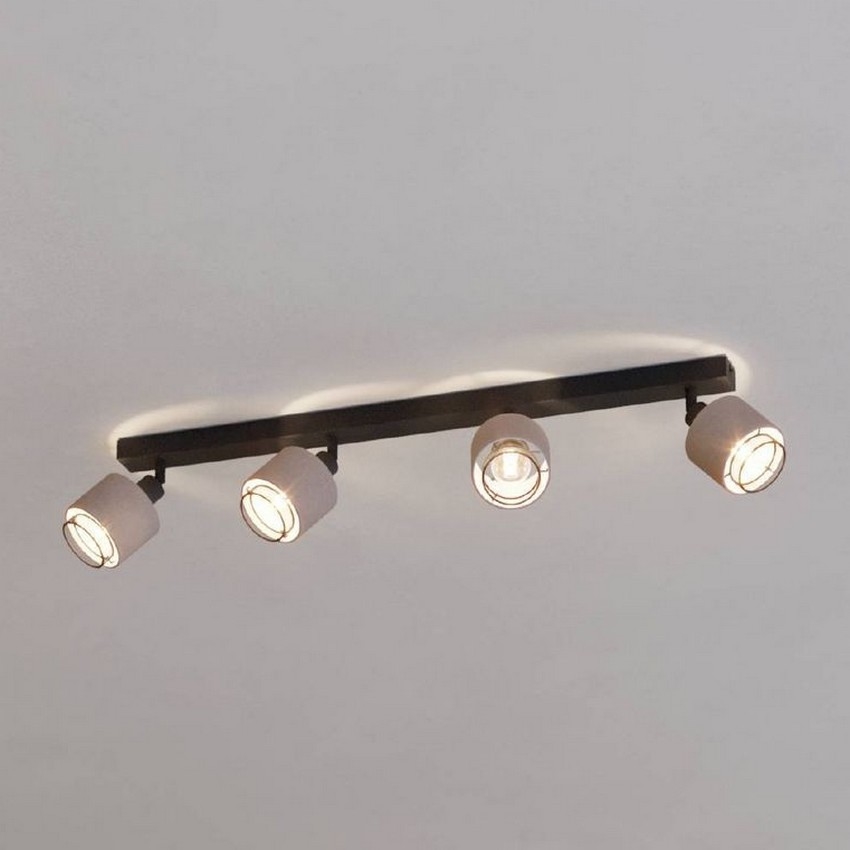Eglo - Точечный светильник 4xE14/40W/230V черный/бежевый