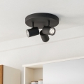 Eglo - Точечный светильник для ванной комнаты 3xGU10/5W/230V IP44 чёрный