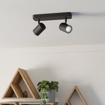 Eglo - Точковий світильник для ванної кімнати 2xGU10/5W/230V IP44 чорний