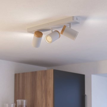 Eglo - Точковий світильник для ванної кімнати 3xGU10/3W/230V IP44 білий/бежевий