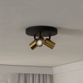 Eglo - Точковий світильник для ванної кімнати 3xGU10/5W/230V IP44 чорний/золотий