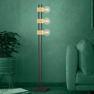Eglo - Торшер 3xE27/40W/230V чорний/коричневий