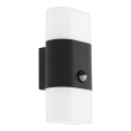Eglo - Уличный светодиодный настенный светильник с датчиком 2xLED/5,5W/230V IP44
