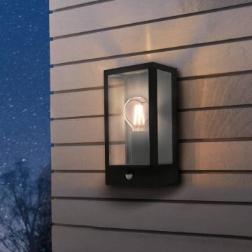 Eglo - Вуличний настінний світильник з датчиком 1xE27/60W/230V IP44